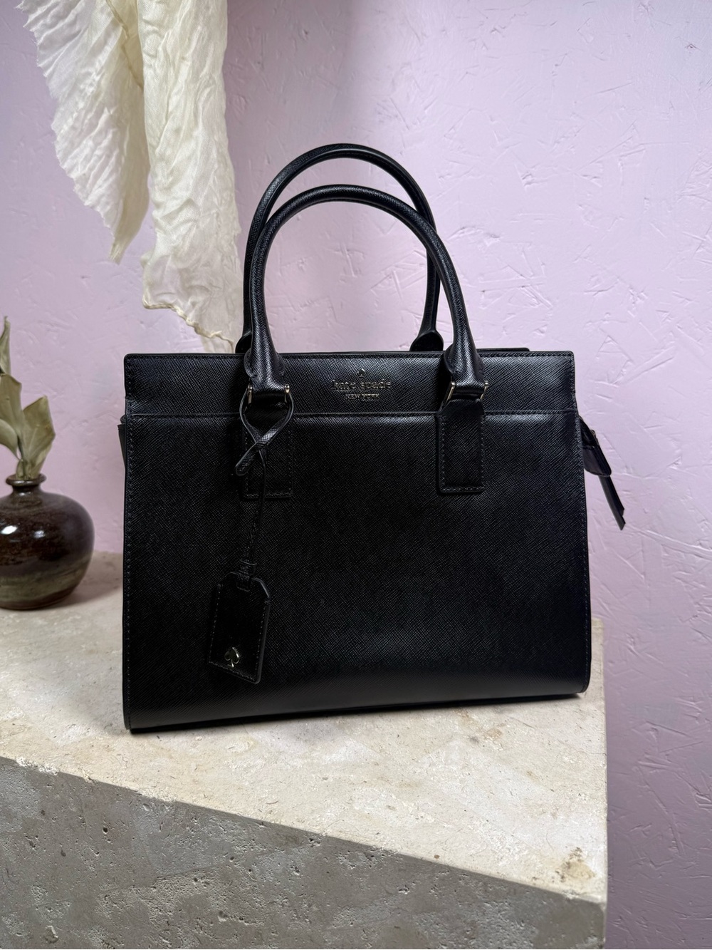 Kate Spade New York Black Saffiano Leather Tote